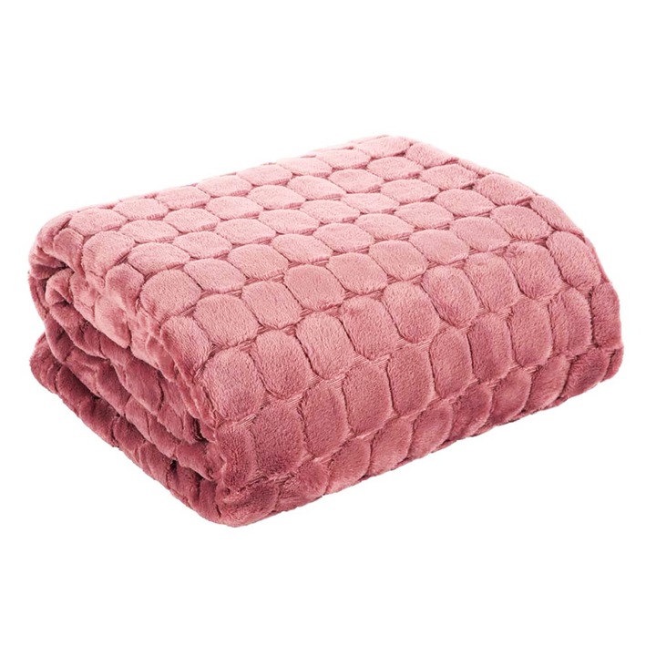 Меко плюшено одеяло, 150 х 200 см, Розово