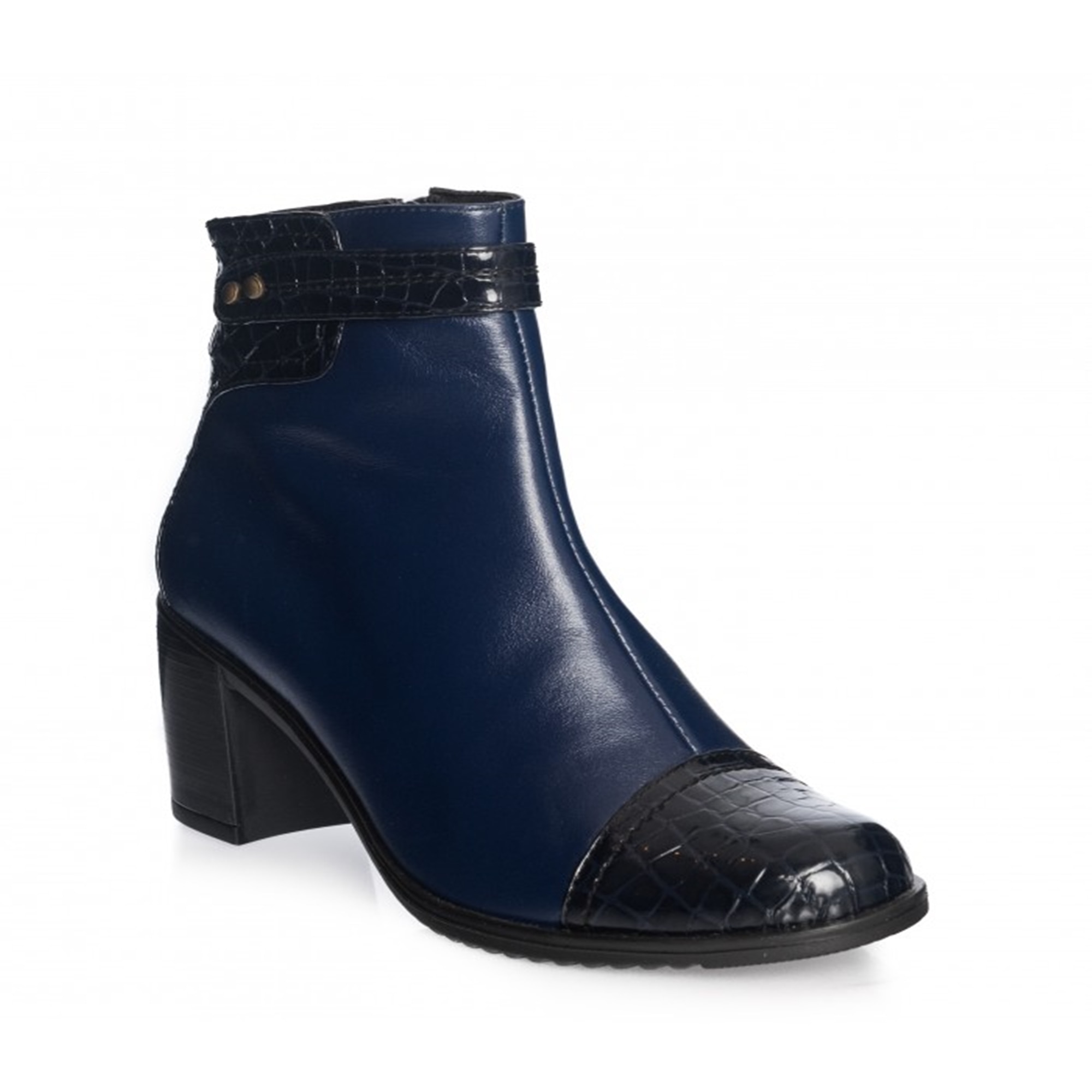 Ghete dama din piele naturala - Blu Box cu Negru Croco - 80 BBNC, 36 EU