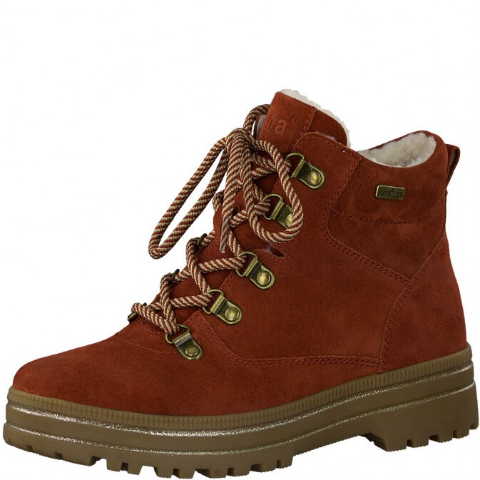 Ghete dama, piele naturala intoarsa 26221/27 653 14119, Portocaliu, 37