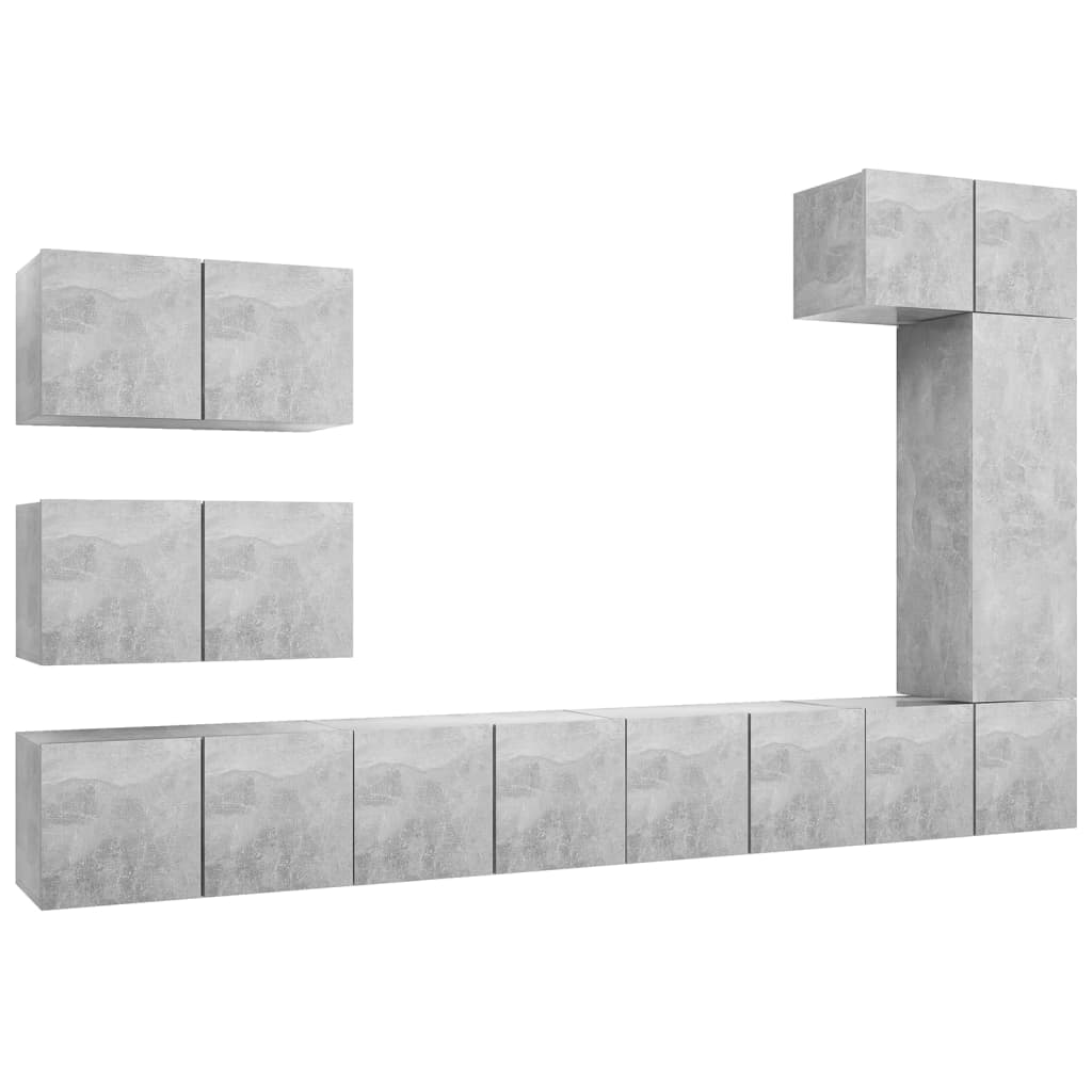 Set dulap TV vidaXL, PAL, N/A, Gri 59.86 kg