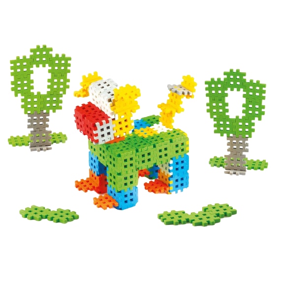 Set de blocuri de constructie de tip mini waffle colorate, 140 de piese