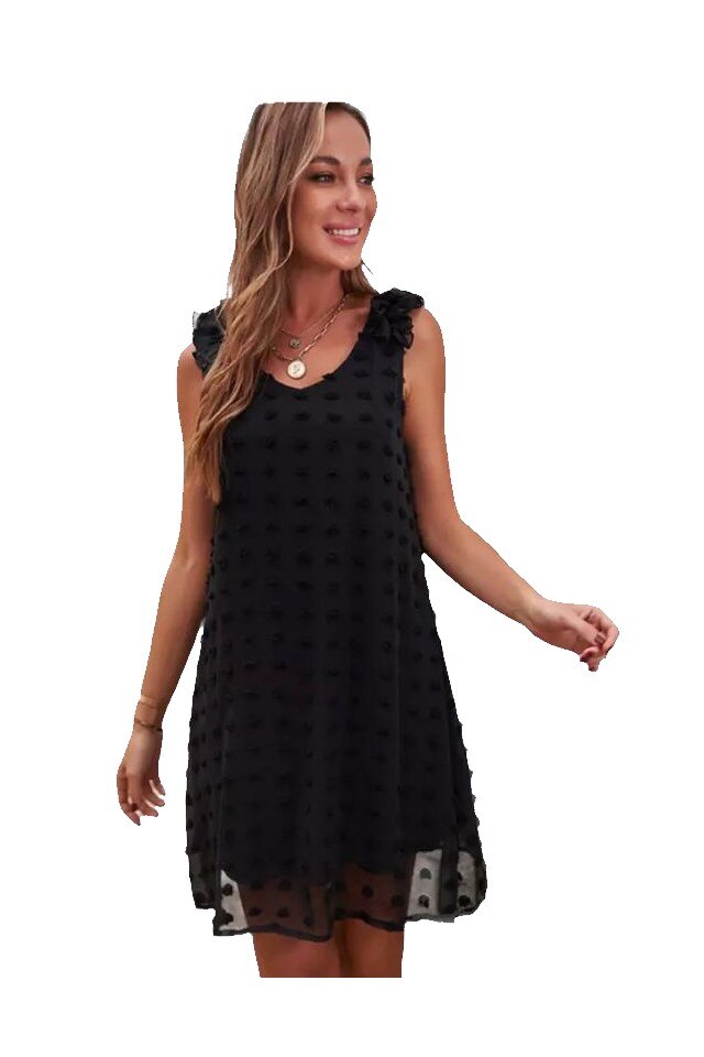 Rochie Dama Butterfly cu Decolteu in V, Negru XL