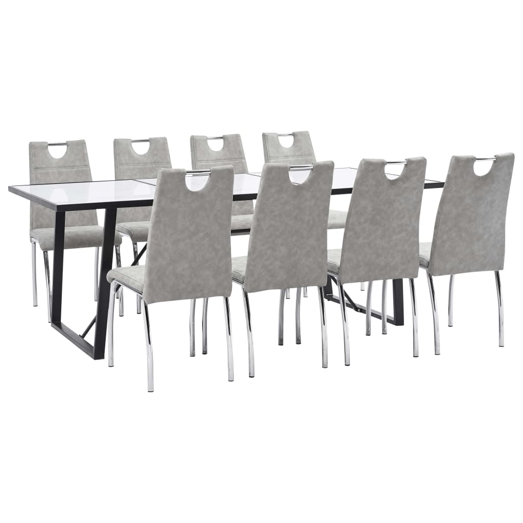 Set mobilier de bucatarie vidaXL, .Piele. artificiala, Gri