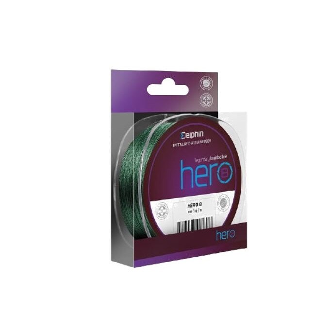 Fir Textil Delphin HERO 8 Culoare verde Diametru 0,25mm Rezistenta 19,10kg Lungime 15m