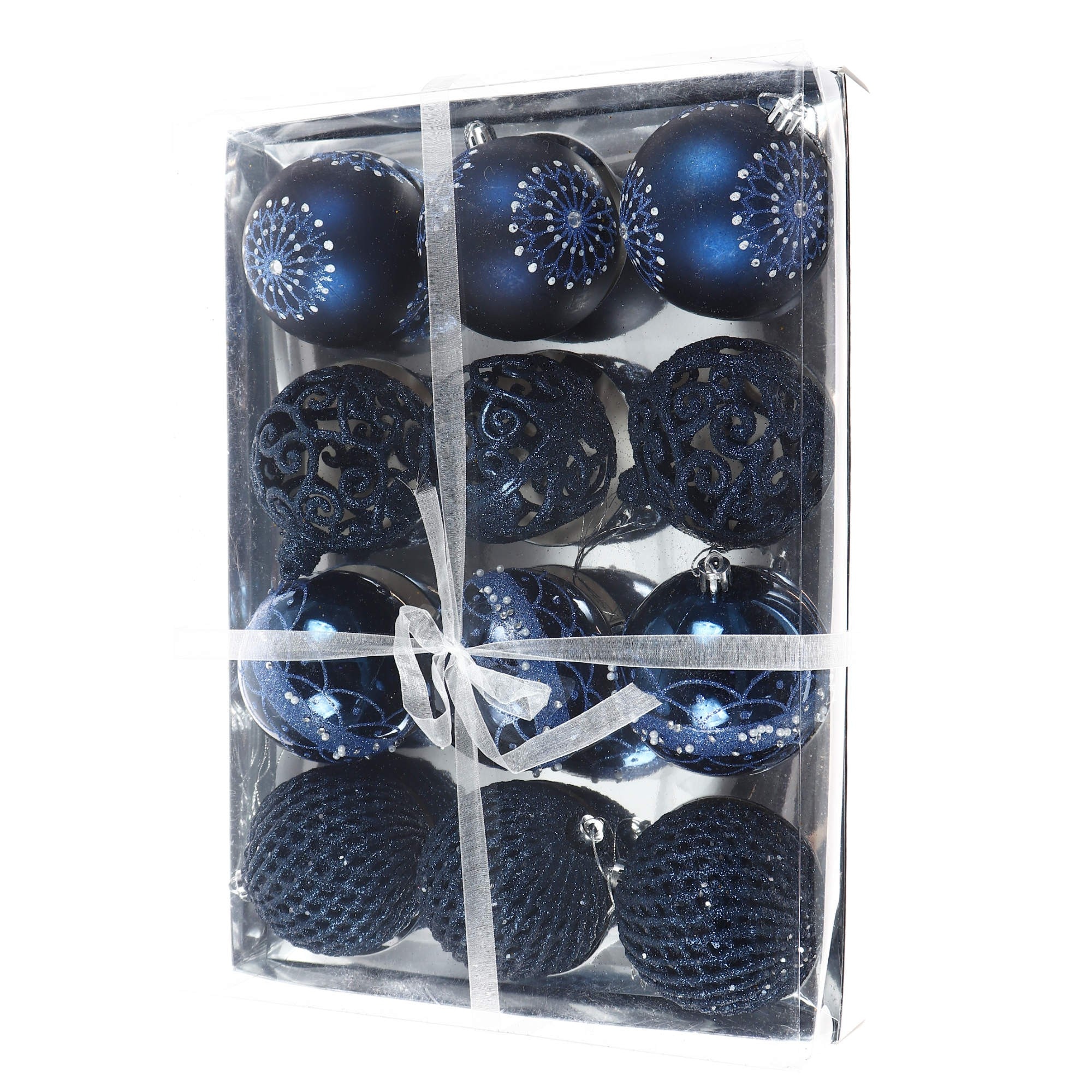 Set globuri de Craciun, 12 piese, Albastru