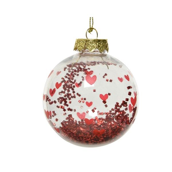 Glob - Bauble Shatterproof Heart, 10 cm, Transparent, Plastic