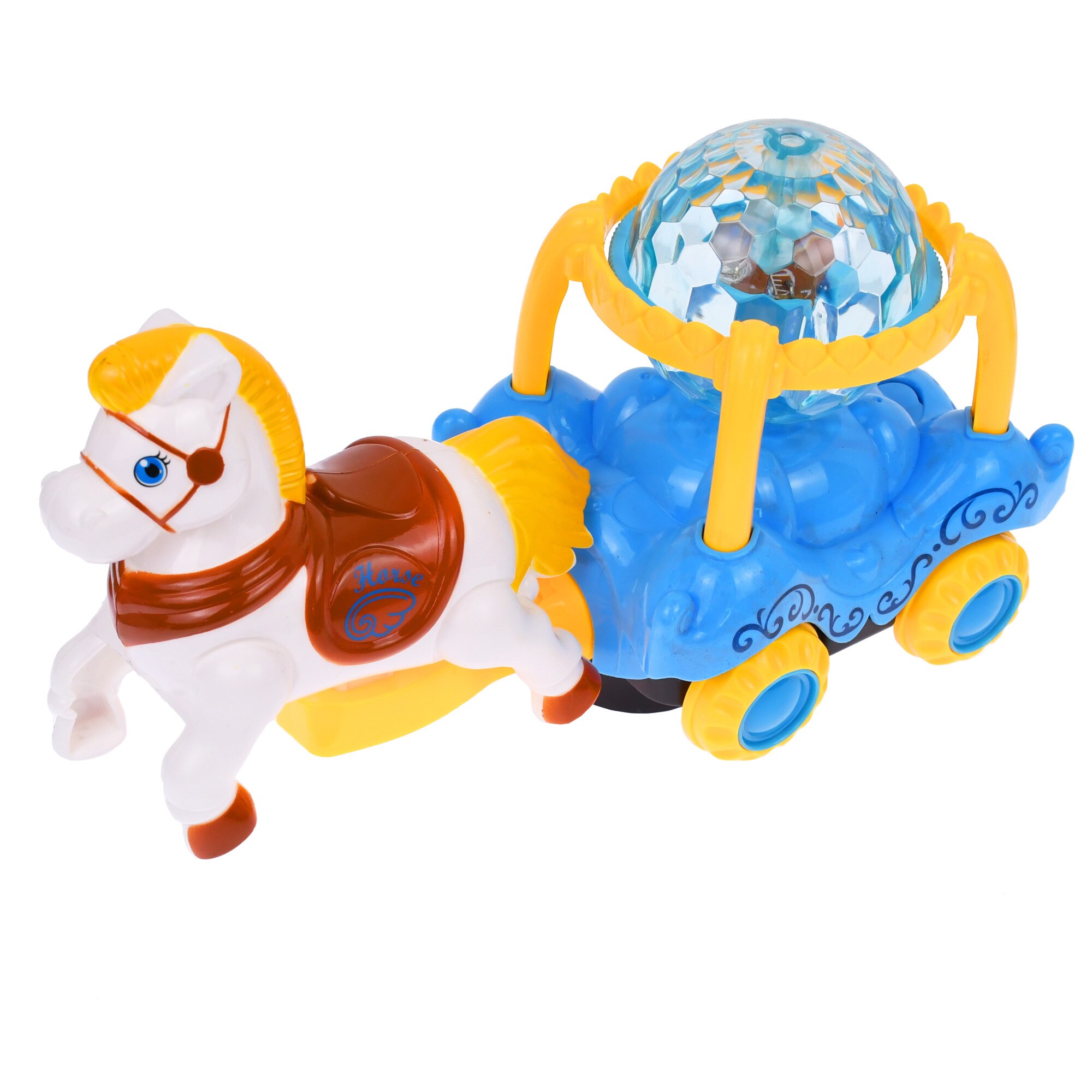 Trasura de jucarie, cu sunete si luminite disco, multicolor