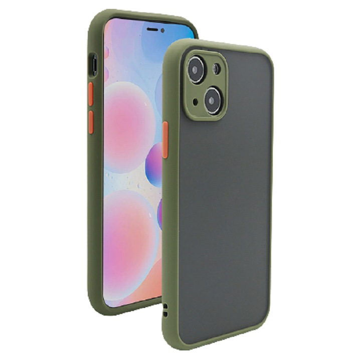 Husa Premium cu protectie la camere si finisaj mat, compatibila cu iPhone 13 Mini / Verde deschis