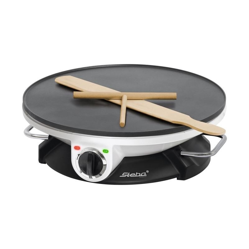 Aparat de facut clatite Steba CR 32, Termostat, accesorii lemn, spatula inclusa, 32cm diametru, 1200 W, Negru