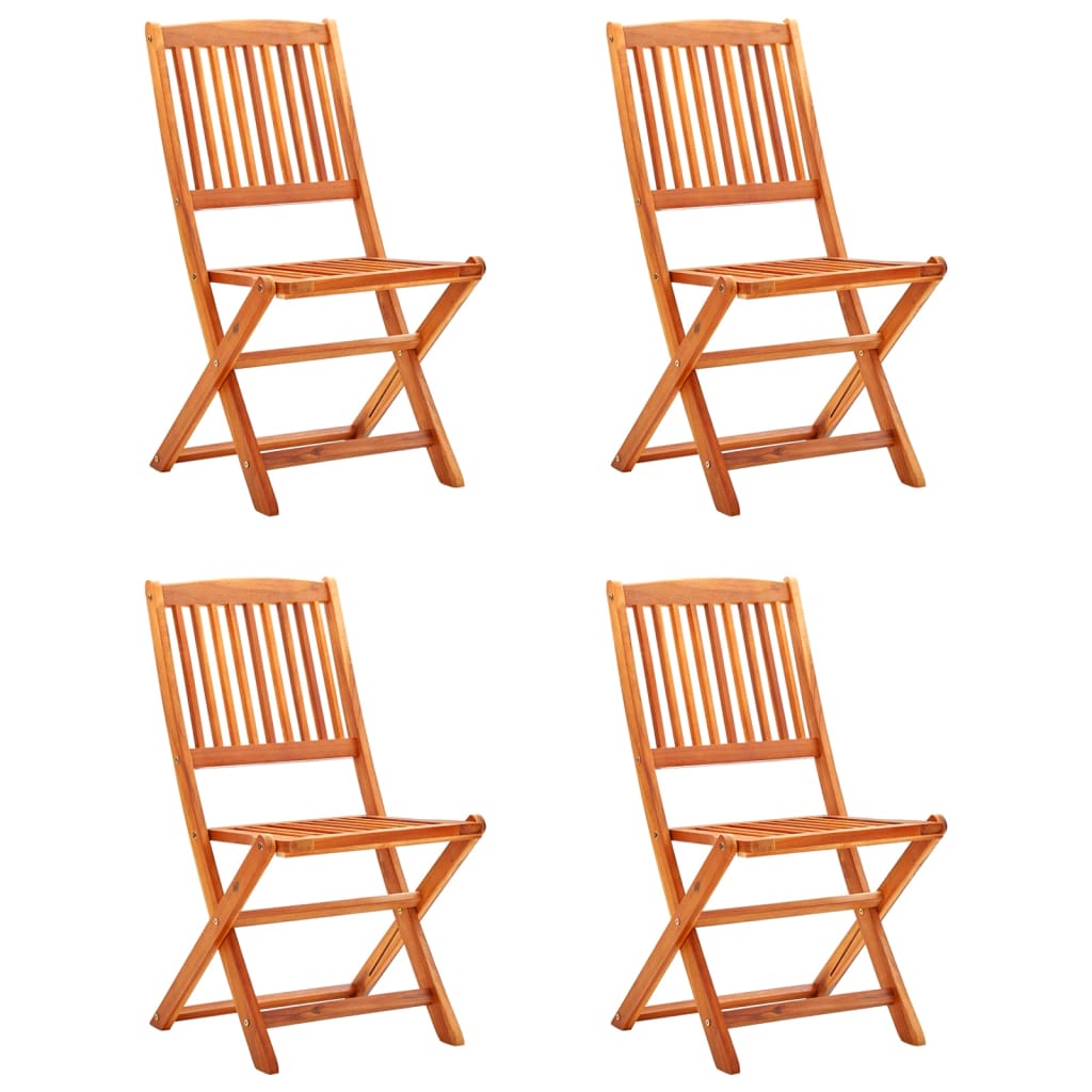 Set Scaune de gradina pliabile, 4 buc, lemn masiv de eucalipt 312452