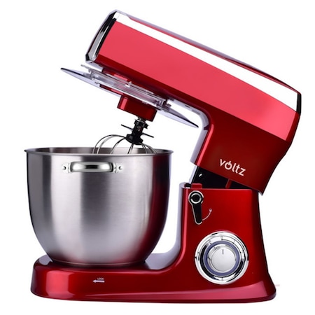 Mixer planetar Voltz V51115A, 2100W, 7.5 litri, 6 viteze, Pulse, 3 agitatoare, Rosu