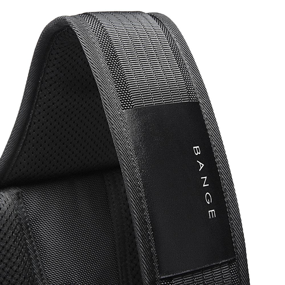 Rucsac crossbody/de umar casual, impermeabil, multifunctional, antifurt, cu port de incarcare USB, Bange, Negru