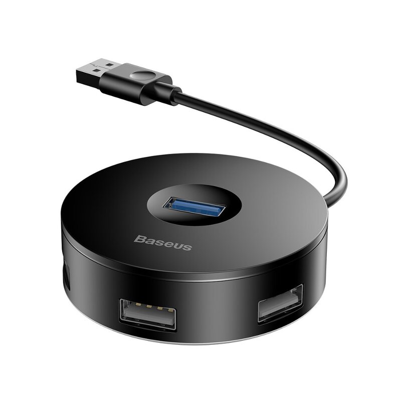 Hub USB 3.0 Baseus cu 4 porturi 1xUSB 3.0 si 3xUSB 2.0, negru