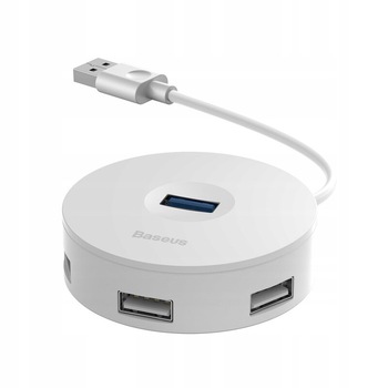 Hub USB 3.0 Baseus cu 4 porturi 1xUSB 3.0 si 3xUSB 2.0, alb Hub USB 3.0 Baseus cu 4 porturi 1xUSB 3.0 si 3xUSB 2.0, alb