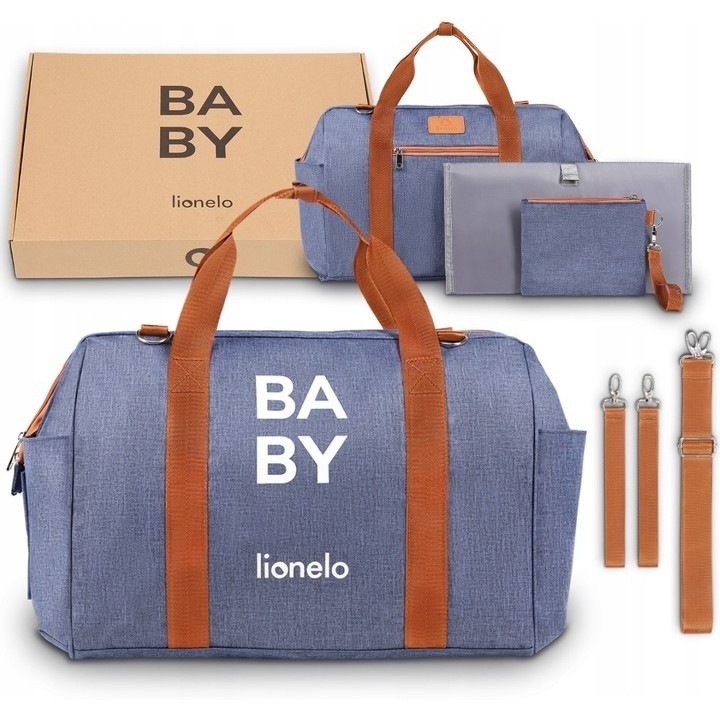 Lionelo - Ida anyatáska több rekesszel, kék