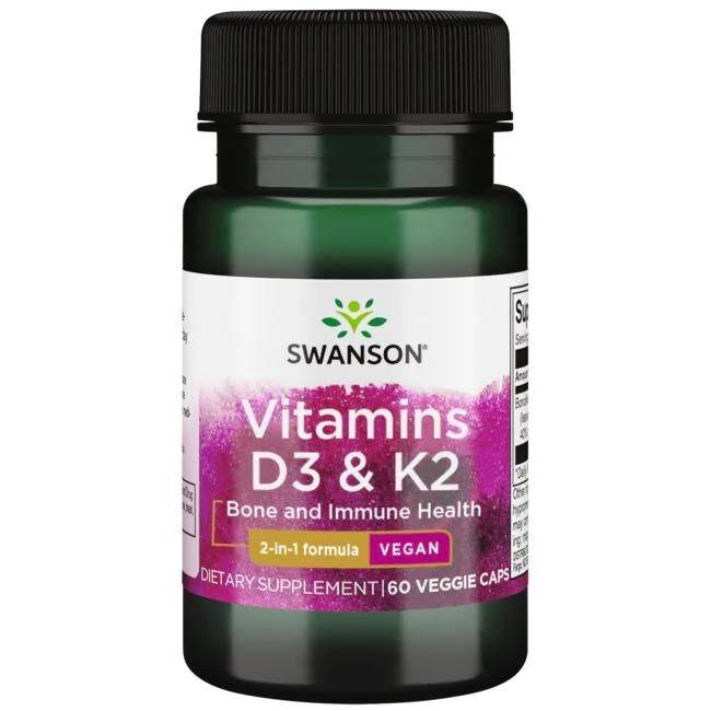 Vitamina K2 75 mcg + D3 2000 UI Swanson 60 capsule