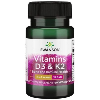 Vitamina K2 75 mcg + D3 2000 UI Swanson 60 capsule Vitamina K2 75 mcg + D3 2000 UI Swanson 60 capsule