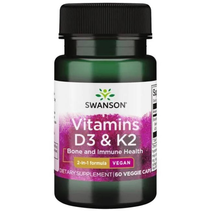 Витамин K2 75 mcg + D3 2000 IU Swanson 60 капсули