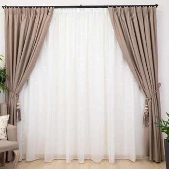 Perdea Hiko ivoire Garden floricele 600x245cm, cu rejansa Perdea Hiko ivoire Garden floricele 600x245cm, cu rejansa