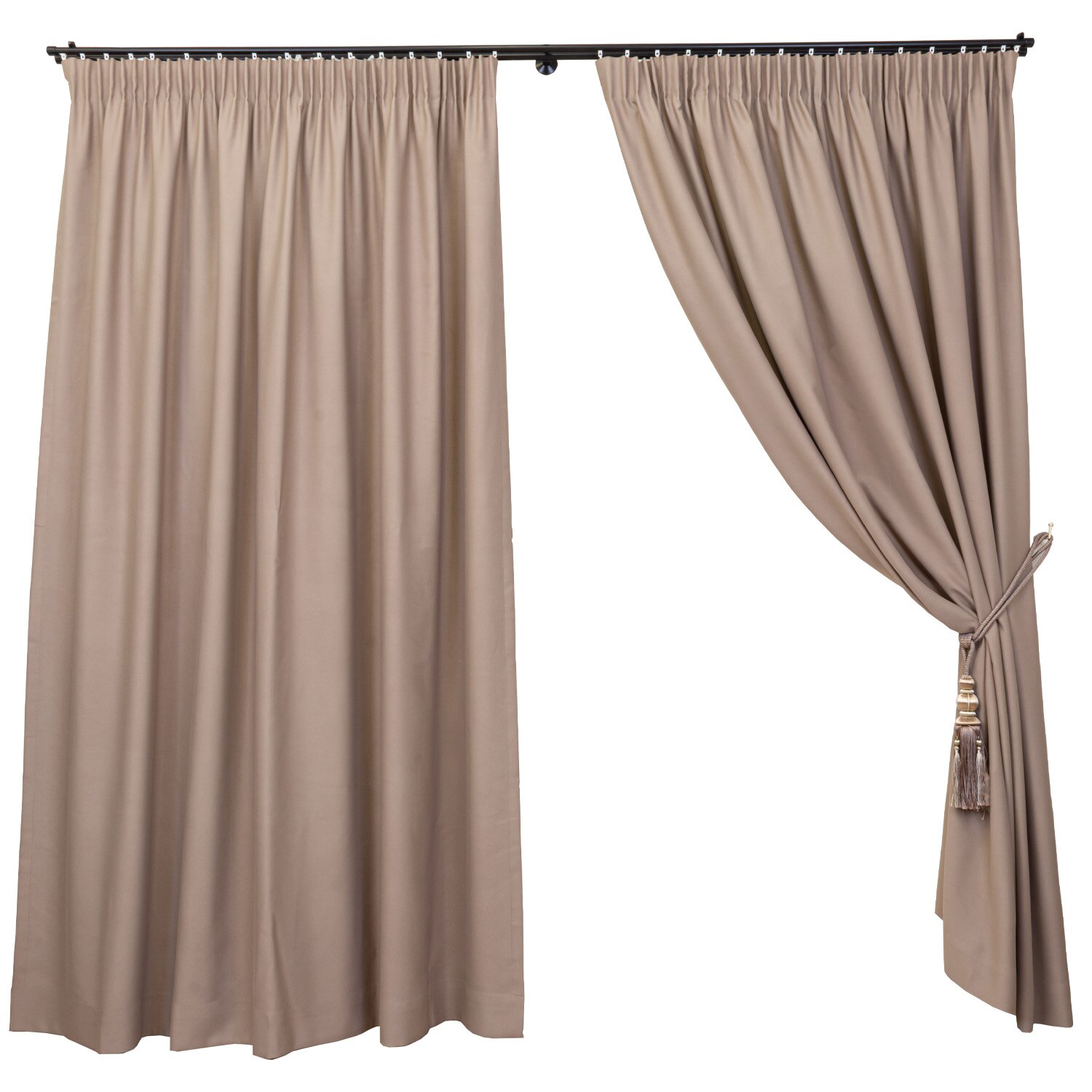 Set 2 draperii Hiko BLACKOUT taupe 2x200x245cm, cu rejansa