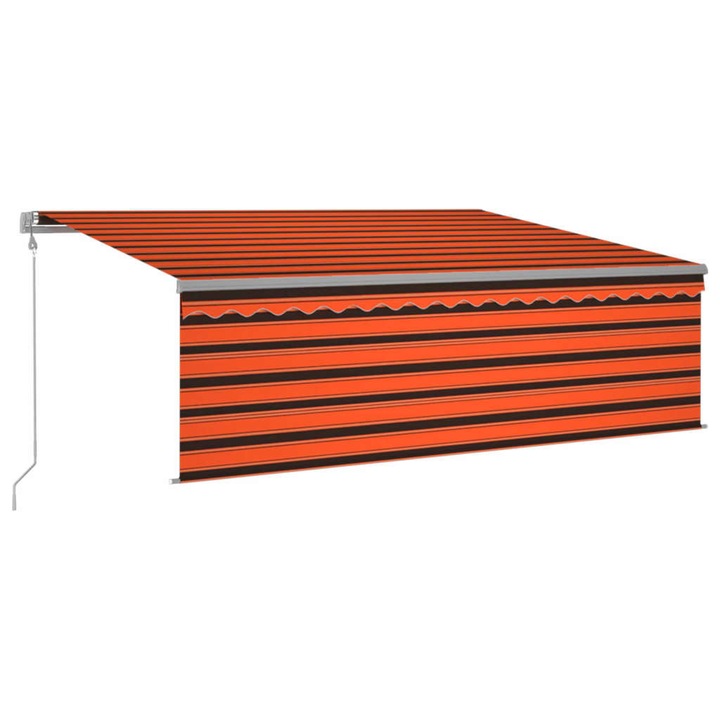 Copertina retractabila automat cu stor vidaXL, portocaliu&maro 4,5x3 m, 32.29 kg