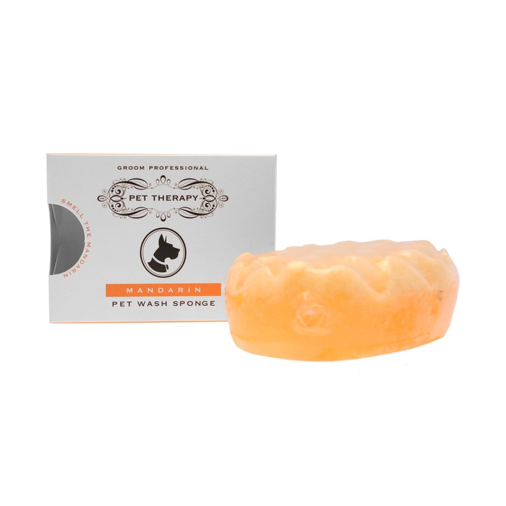 Sampon Solid Groom Proffesional, pentru caini, cu Ulei de Mandarin 200 gr