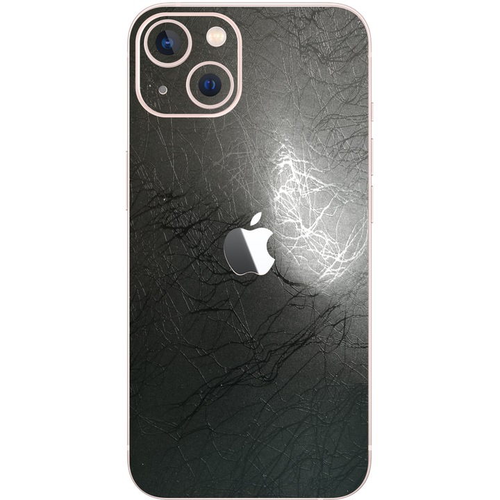 Folie Protectie Carbon Skinz pentru Apple iPhone 13 Mini - Cocoon Black Simple Cut, Skin Adeziv Full Body Cover pentru Carcasa Spate