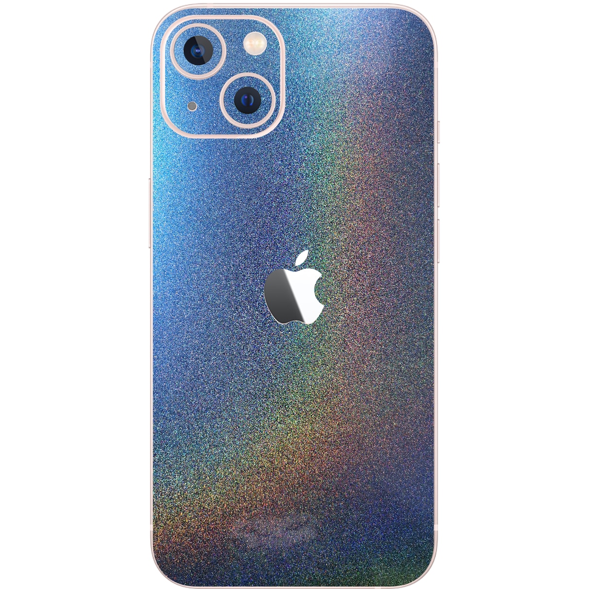 Folie Protectie Carbon Skinz pentru Apple iPhone 13 - Color Shift Intergalactic Blue Simple Cut, Skin Adeziv Full Body Cover pentru Carcasa Spate