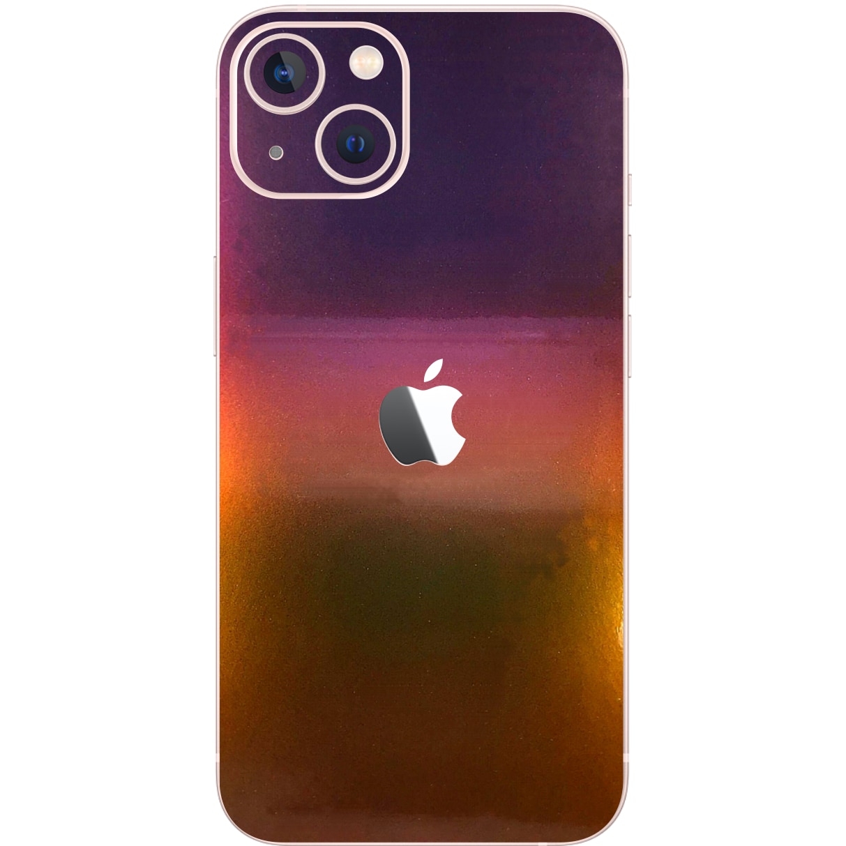 Folie Protectie Carbon Skinz pentru Apple iPhone 13 - Color Shift Aubergine Bronze Simple Cut, Skin Adeziv Full Body Cover pentru Carcasa Spate