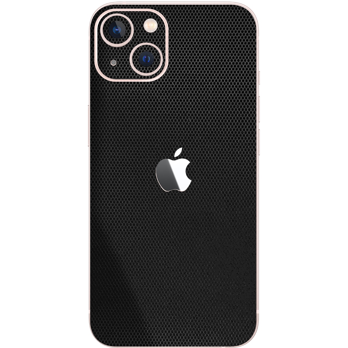 Folie Protectie Carbon Skinz pentru Apple iPhone 13 Mini - Matrix Negru Black Simple Cut, Skin Adeziv Full Body Cover pentru Carcasa Spate