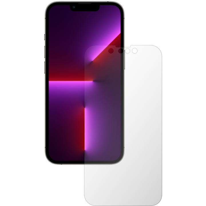 iSkinz matt láthatatlan képernyővédő fólia készlet Apple iPhone 13 Mini telefonhoz, teljesen kivágott, matt ujjlenyomat mentes, tükröződésmentes, tapadó és rugalmas szilikon, 2db