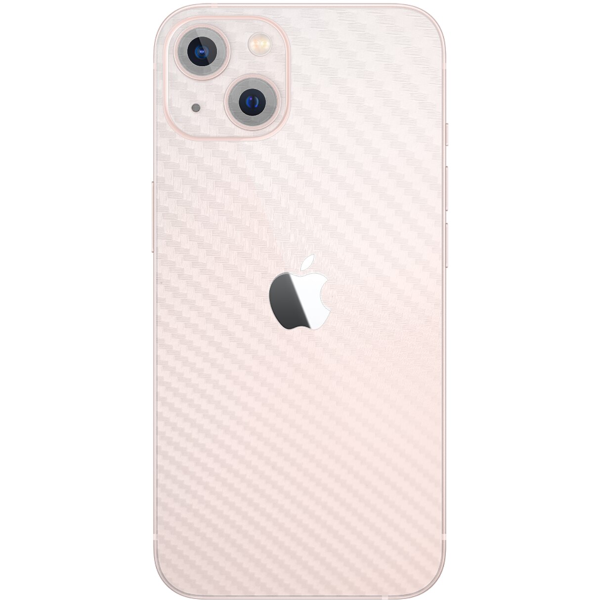 Folie Protectie Carbon Skinz pentru Apple iPhone 13 Mini - Carbon Transparent Simple Cut, Skin Adeziv Full Body Cover pentru Carcasa Spate