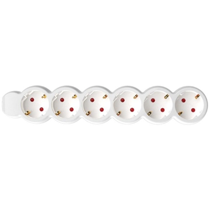 HOME 6os Разклонител 5m, 3x1.5mm2, Бял