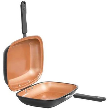 Set tigaie dubla MediaShop Doubletta Livington Black Basic 3496, Grill si suprafata plana, Negru/Portocaliu Set tigaie dubla MediaShop Doubletta Livington Black Basic 3496, Grill si suprafata plana, Negru/Portocaliu