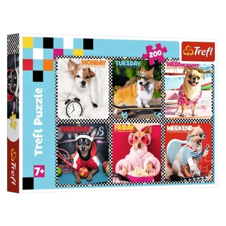 Trefl, Puzzle 200 db - Vidám kutyák