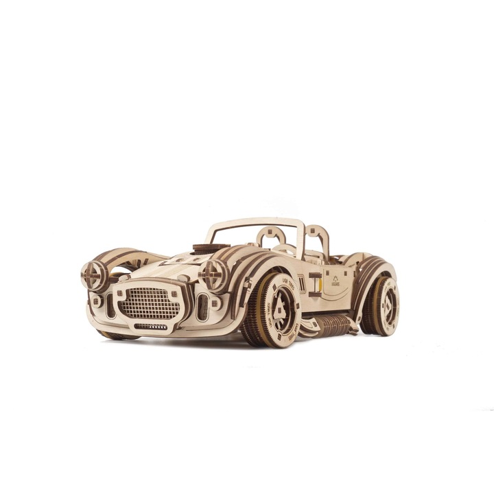 3D пъзел Състезателна кола Дрифт Кобра Ugears, Механичен, 370 части