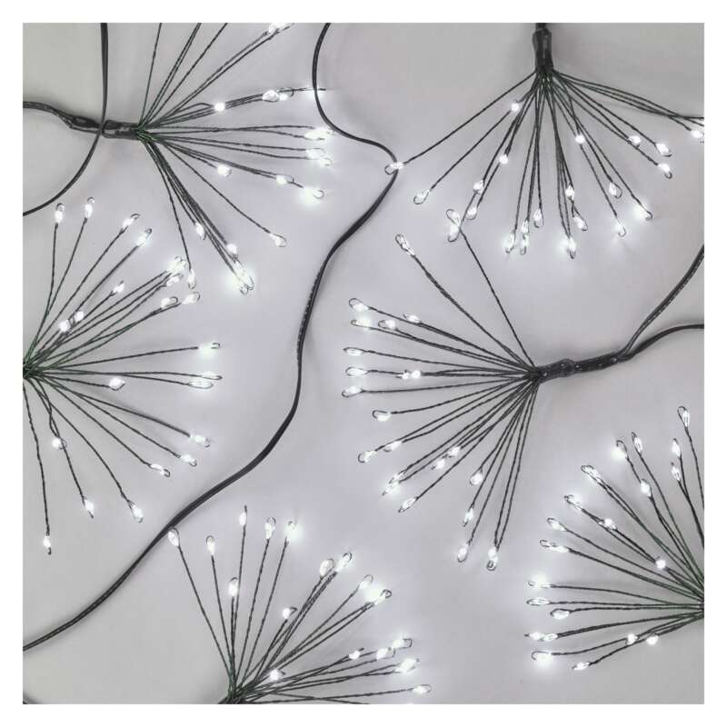 Instalatie Decor Craciun Emos, Fulg sirag Nano, 5.2m, 300 LED 4.5W, Lumina Rece, Alimentare la priza, Interior, IP20