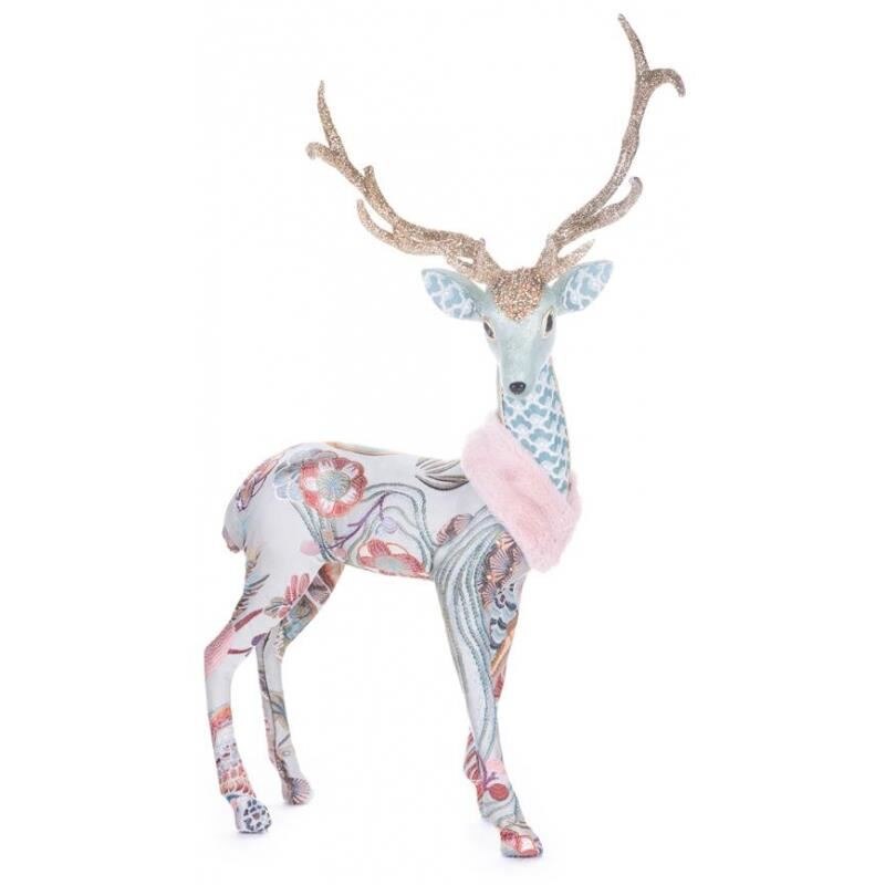 Decoratiune iarna, cerb, multicolor, 38x17x57 cm
