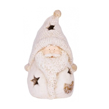 Decoratiune Craciun, ceramica, Mos Craciun pe glob cu stelute, 19x16x30 cm Decoratiune Craciun, ceramica, Mos Craciun pe glob cu stelute, 19x16x30 cm