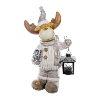 Decoratiune Craciun, ceramica, ren cu felinar, 14x12x41 cm Decoratiune Craciun, ceramica, ren cu felinar, 14x12x41 cm