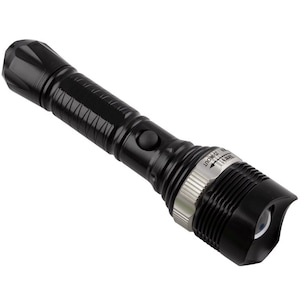 Lanterna XC-8809, cu LED, lupa reglabila, cu snur, 2 baterii, 1W, neagra, 6x 24 cm