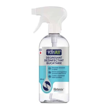Dezinfectant pentru suprafete, KLINTENSIV, degresant, avizat in restaurante, Klinall cu pulverizator, 500 ml Dezinfectant pentru suprafete, KLINTENSIV, degresant, avizat in restaurante, Klinall cu pulverizator, 500 ml