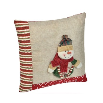 Perna decorativa de Craciun cu Om de zapada , 35x35 cm , Poliester Perna decorativa de Craciun cu Om de zapada , 35x35 cm , Poliester