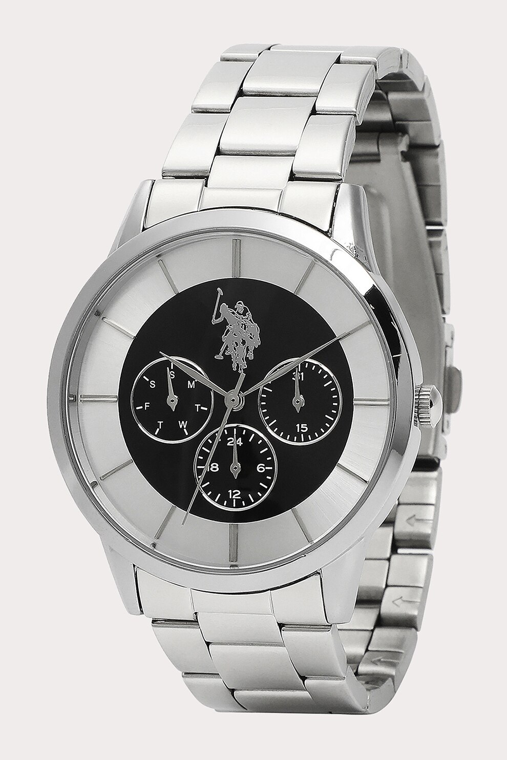 U.S. Polo Assn., Ceas cronograf din otel inoxidabil, Argintiu