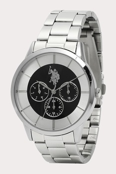 U.S. Polo Assn., Ceas cronograf din otel inoxidabil, Argintiu U.S. Polo Assn., Ceas cronograf din otel inoxidabil, Argintiu