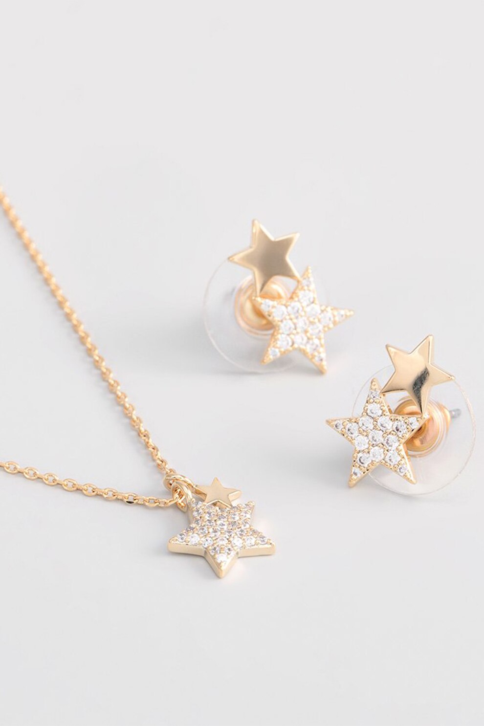 U.S. Polo Assn., Set de colier si cercei cu tija decorati cu zirconia