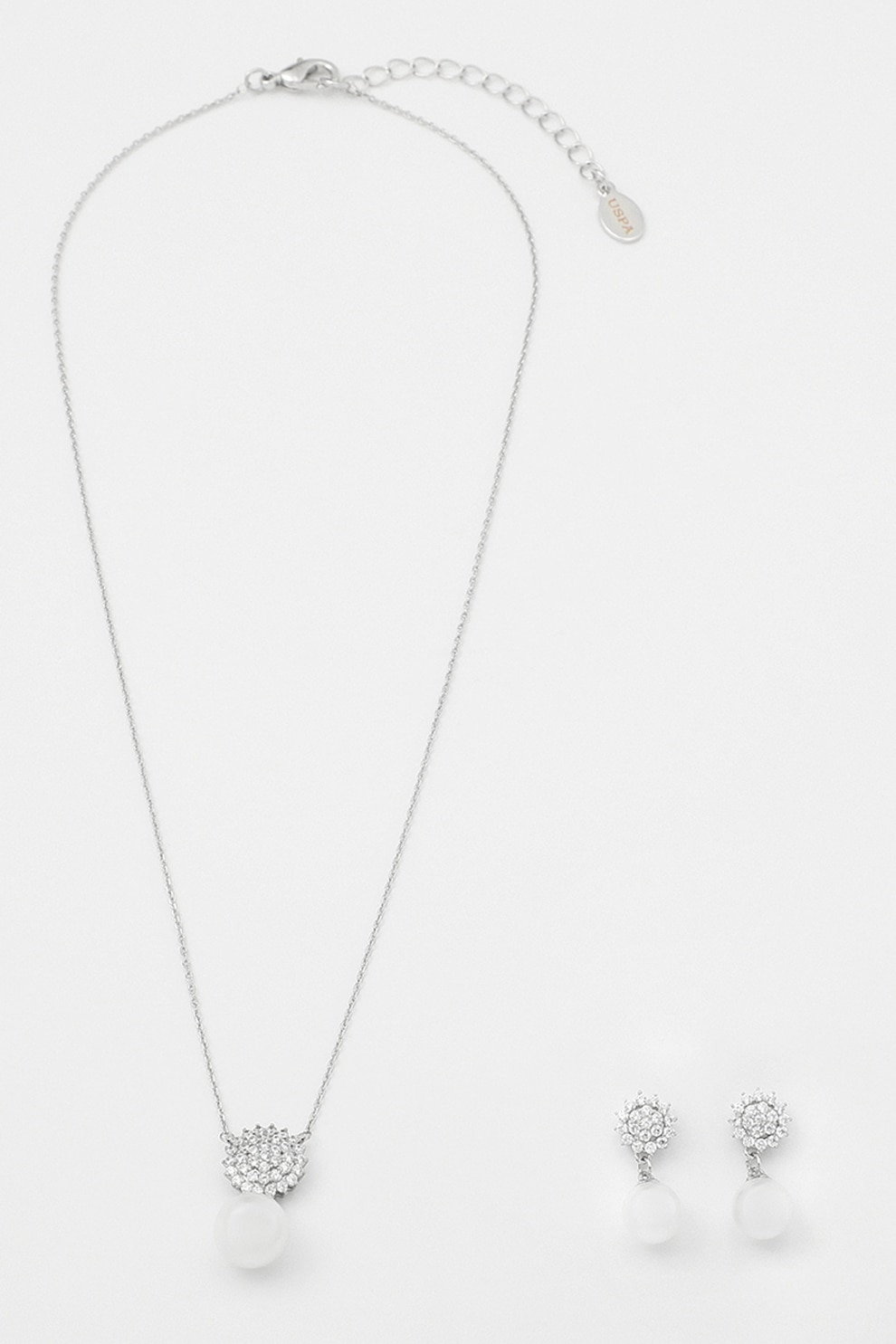 U.S. Polo Assn., Set de cercei si colier ajustabil