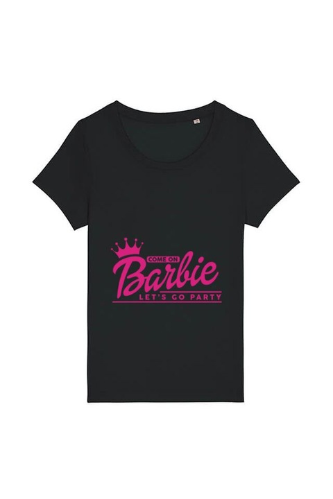 Tricou femei, petrecerea burlacitelor stanley stella come on barbie, Bumbac, Regular fit, Negru, M INTL