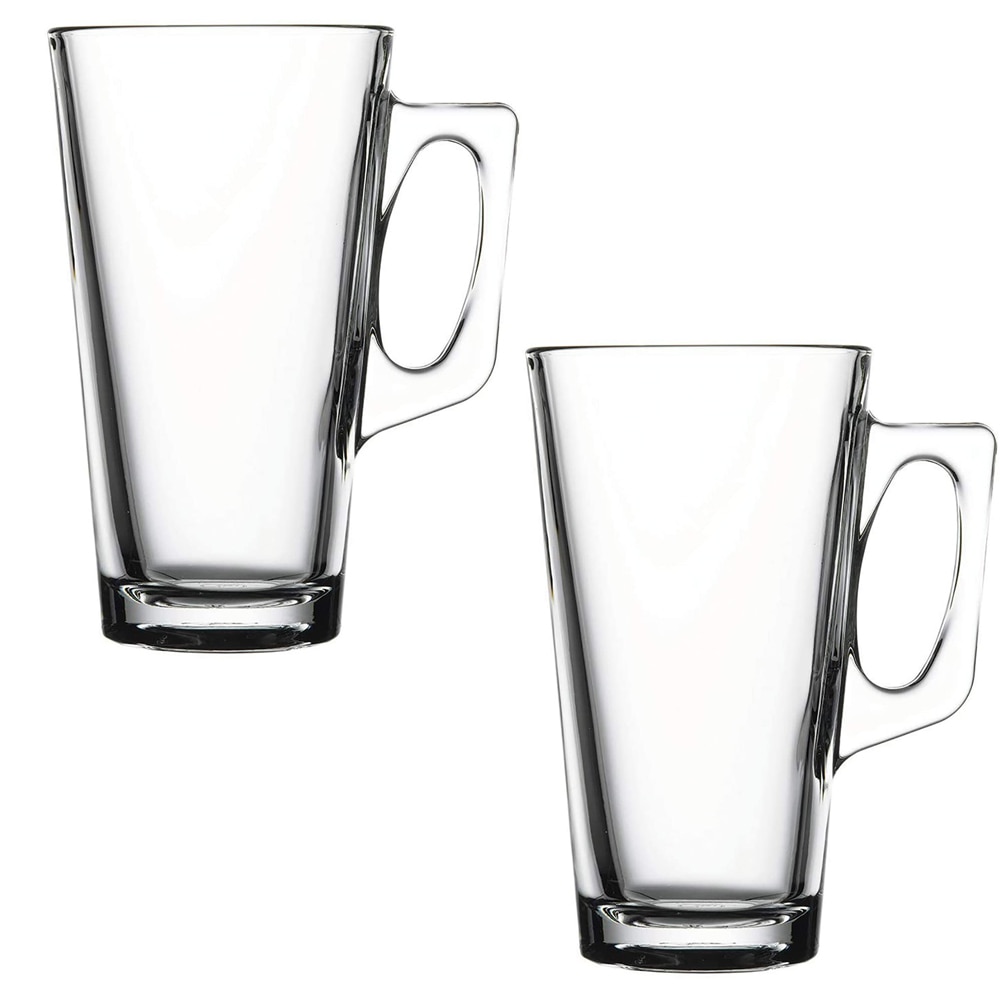 Set 2 pahare caffe latte/macchiato, Quasar & Co., 2 x 250 ml, sticla, transparent