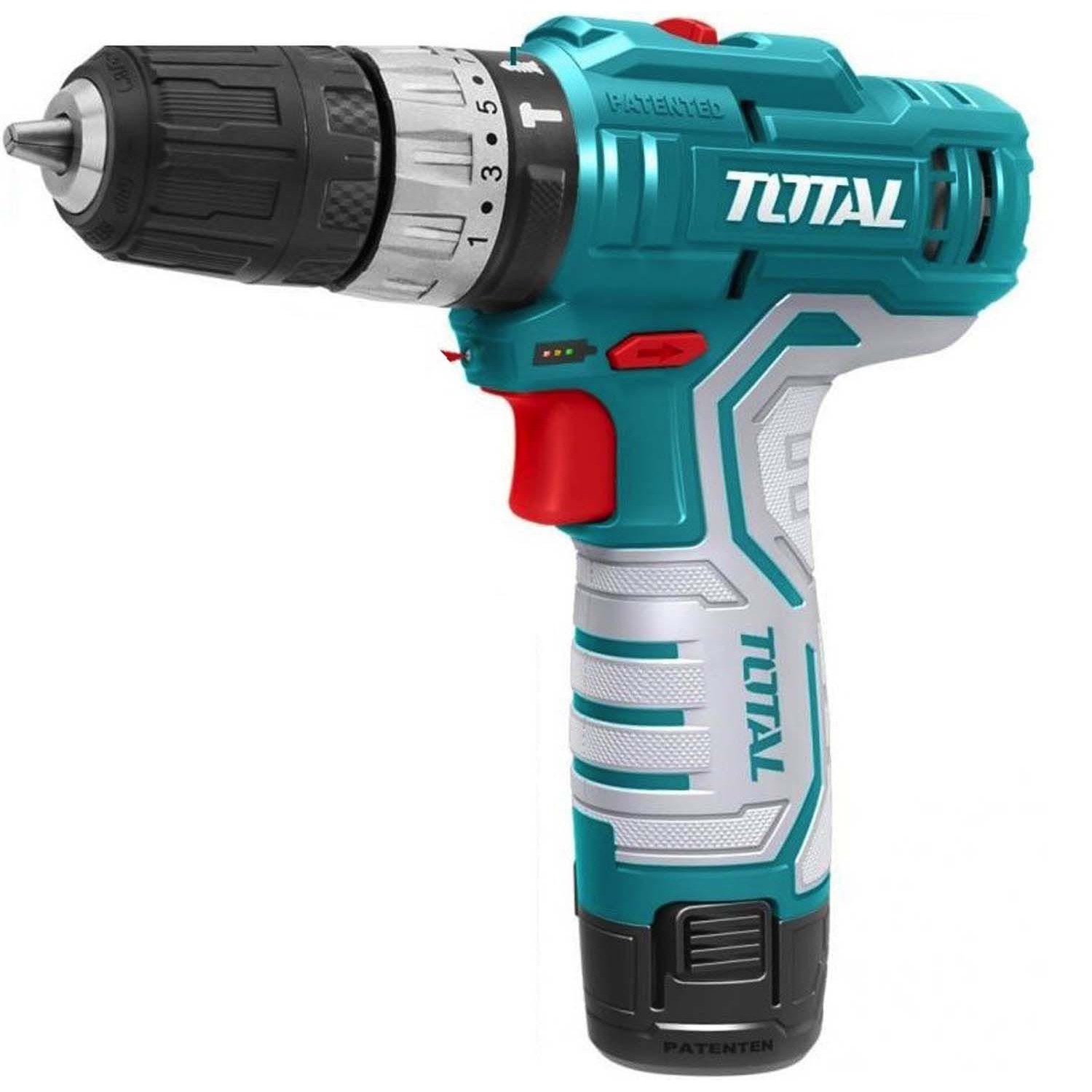 Masina de gaurit cu percutor, Total, cu acumulatie, 12V, 1350RPM, mandrina 10mm